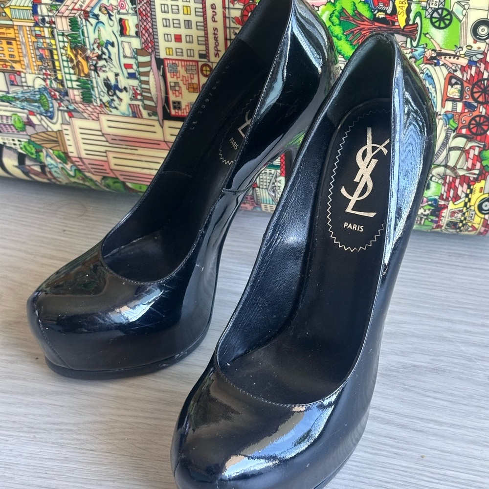 YSL pumps patent leather pump heels shoes 36,5 EUR US 6 YSL tributoo